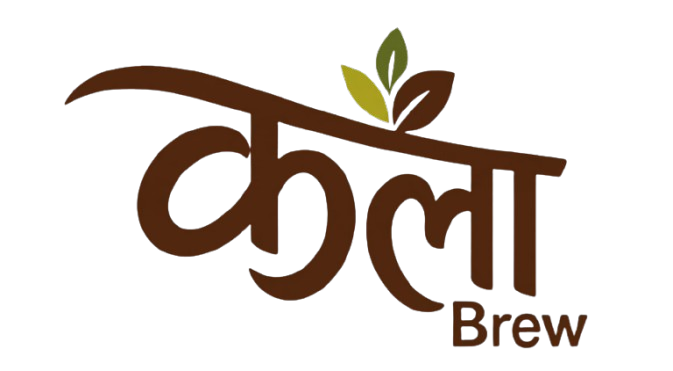 KalaaBrew — original Devanagari logo with leaf artwork, Pure Tea. Richer Moments.